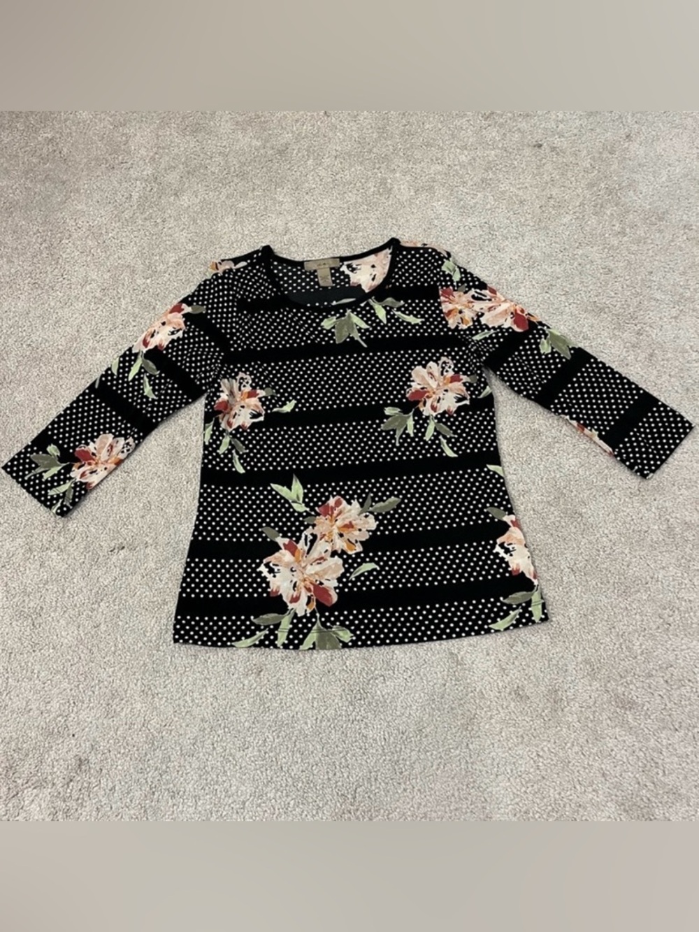 I.E. Floral 3/4 Sleeve Blouse
